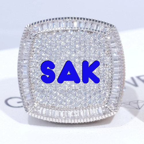 CUSTOM LETTER 3D ICED RING