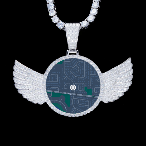 925S & VVS Moissanite 3D Wing Custom Picture Pendant