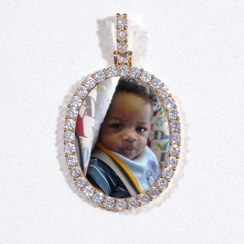 3D Oval Custom Picture Pendant