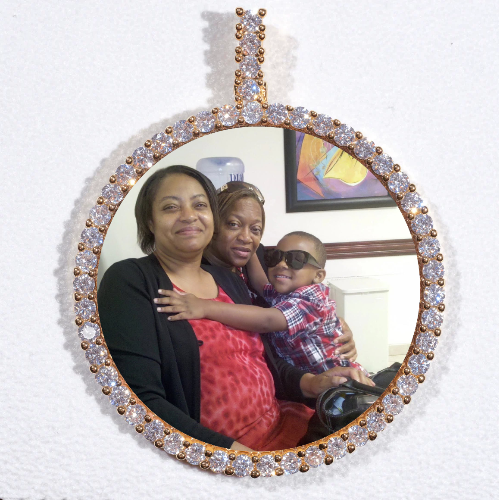 LARGE 3D CIRCLE CUSTOM PICTURE PENDANT