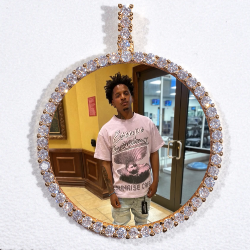 LARGE 3D CIRCLE CUSTOM PICTURE PENDANT