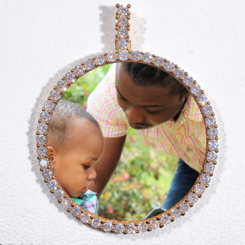LARGE 3D CIRCLE CUSTOM PICTURE PENDANT