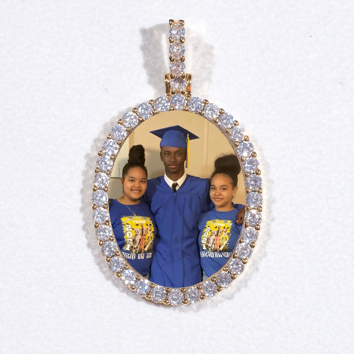 3D Oval Custom Picture Pendant