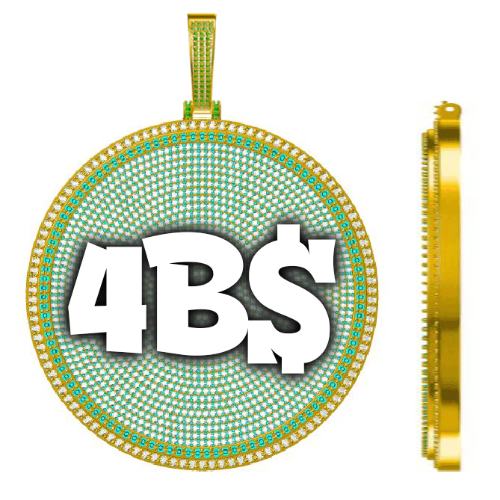 CUSTOM LETTER NECKLACE 3D BIG DISC