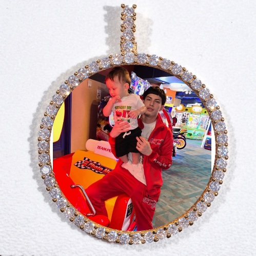 LARGE 3D CIRCLE CUSTOM PICTURE PENDANT