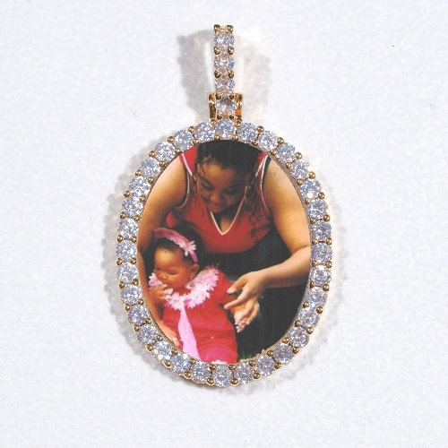 3D Oval Custom Picture Pendant