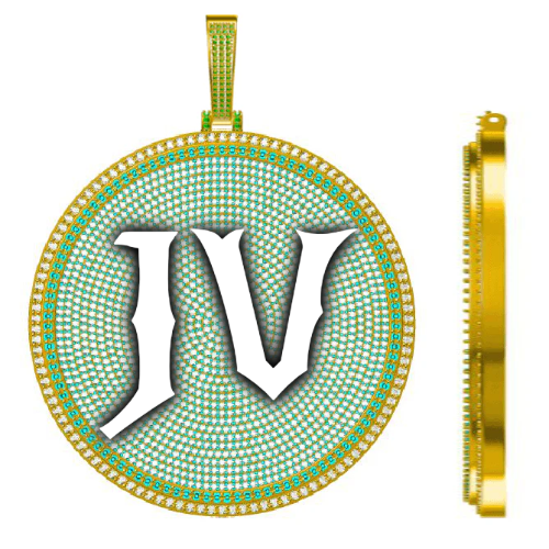 CUSTOM LETTER NECKLACE 3D BIG DISC