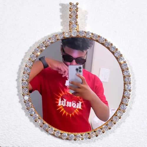 LARGE 3D CIRCLE CUSTOM PICTURE PENDANT