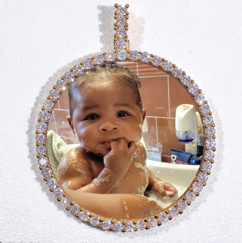 LARGE 3D CIRCLE CUSTOM PICTURE PENDANT