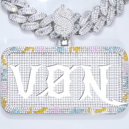 CUSTOM LETTER NECKLACE 3D COLORFUL SQUARE