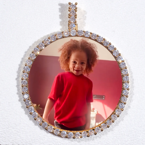 LARGE 3D CIRCLE CUSTOM PICTURE PENDANT