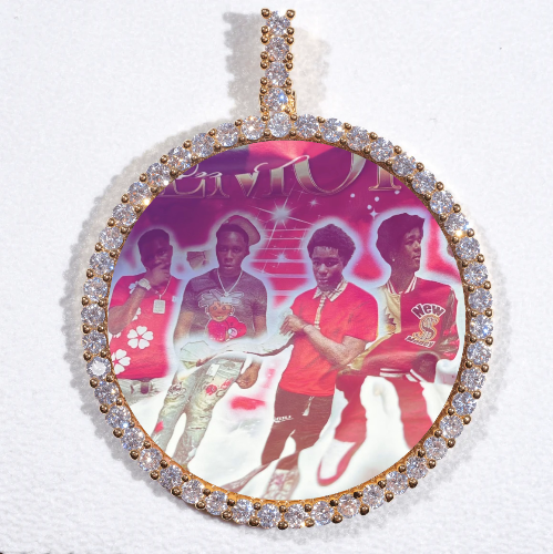 LARGE 3D CIRCLE CUSTOM PICTURE PENDANT
