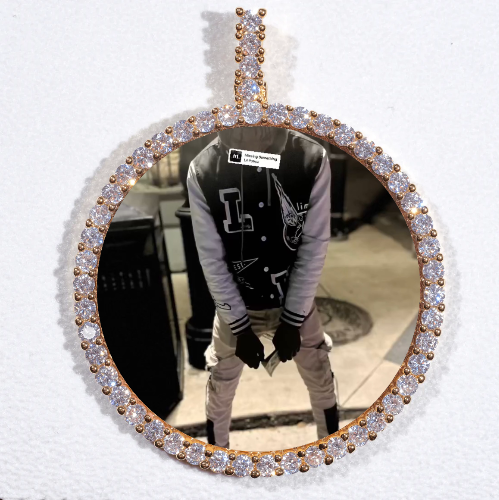 LARGE 3D CIRCLE CUSTOM PICTURE PENDANT
