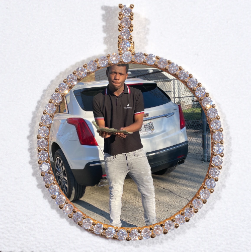 LARGE 3D CIRCLE CUSTOM PICTURE PENDANT