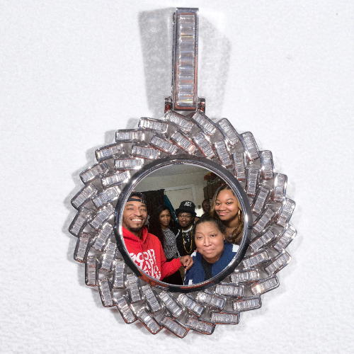 Large 3D Baguette Custom Picture Pendant