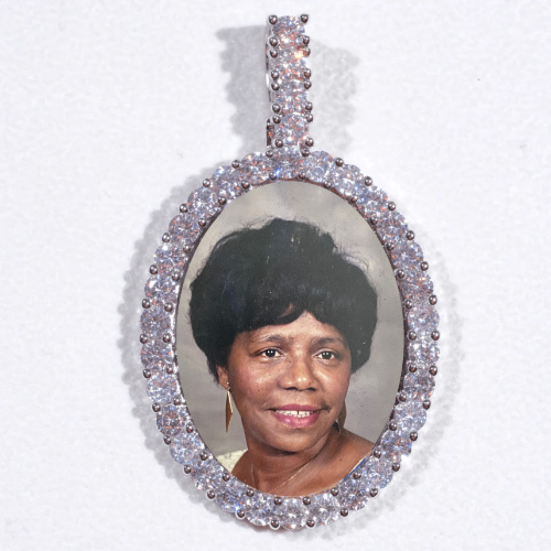 Large 3D Oval Custom Picture Pendant