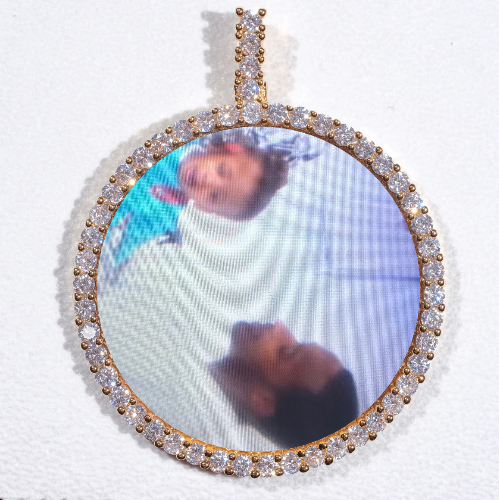 LARGE 3D CIRCLE CUSTOM PICTURE PENDANT