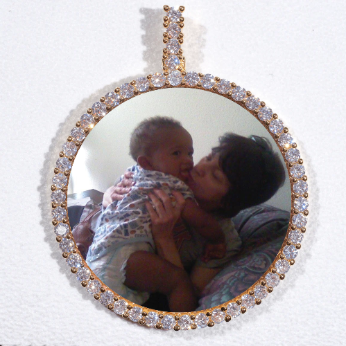 LARGE 3D CIRCLE CUSTOM PICTURE PENDANT