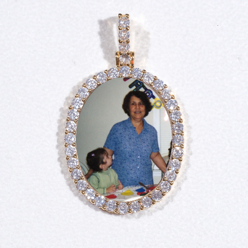 3D Oval Custom Picture Pendant