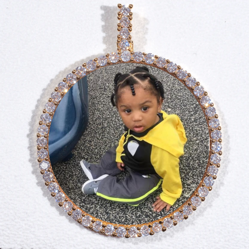 LARGE 3D CIRCLE CUSTOM PICTURE PENDANT