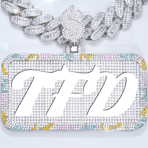 CUSTOM LETTER NECKLACE 3D COLORFUL SQUARE