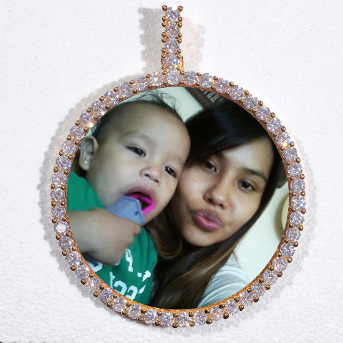 LARGE 3D CIRCLE CUSTOM PICTURE PENDANT