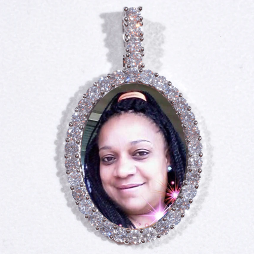 Large 3D Oval Custom Picture Pendant