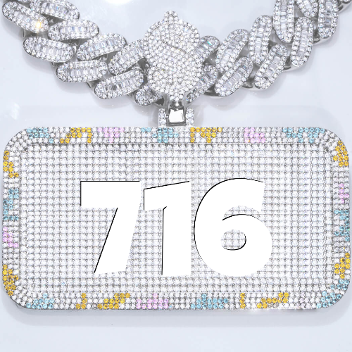 CUSTOM LETTER NECKLACE 3D COLORFUL SQUARE