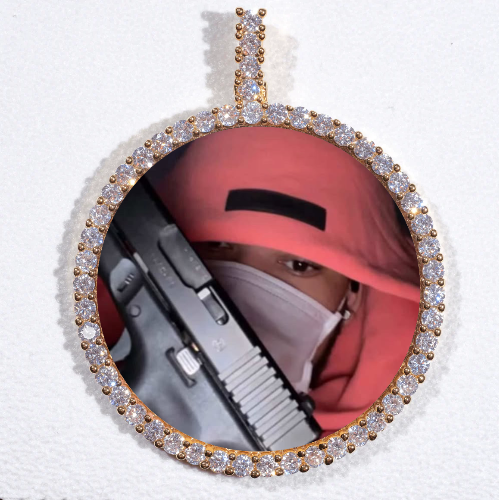 LARGE 3D CIRCLE CUSTOM PICTURE PENDANT