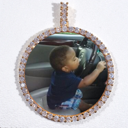 LARGE 3D CIRCLE CUSTOM PICTURE PENDANT