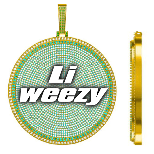 CUSTOM LETTER NECKLACE 3D BIG DISC