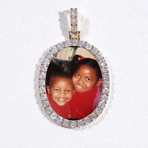 3D Oval Custom Picture Pendant