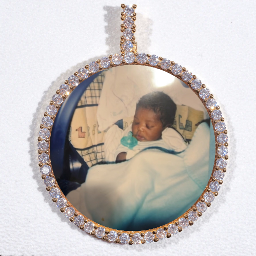 LARGE 3D CIRCLE CUSTOM PICTURE PENDANT