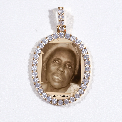 3D Oval Custom Picture Pendant