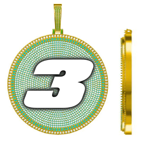 CUSTOM LETTER NECKLACE 3D BIG DISC