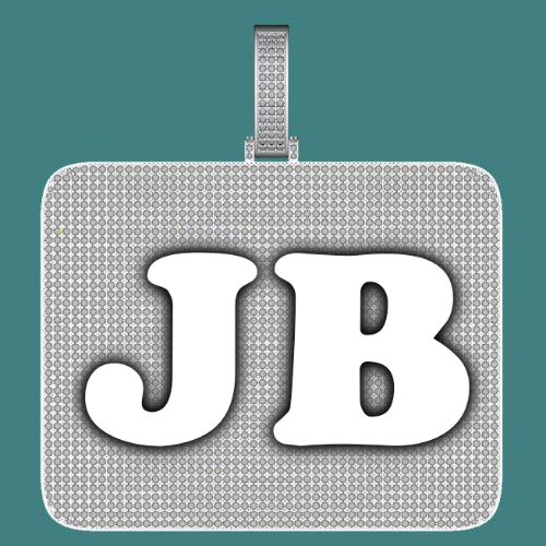 CUSTOM LETTER NECKLACE 3D BIG SQUARE