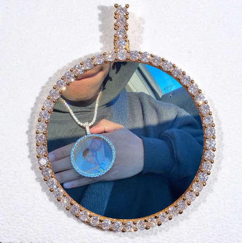 LARGE 3D CIRCLE CUSTOM PICTURE PENDANT