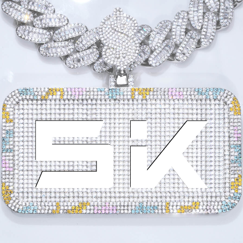 CUSTOM LETTER NECKLACE 3D COLORFUL SQUARE