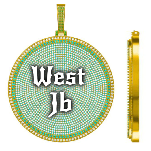 CUSTOM LETTER NECKLACE 3D BIG DISC