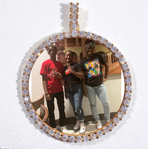 LARGE 3D CIRCLE CUSTOM PICTURE PENDANT