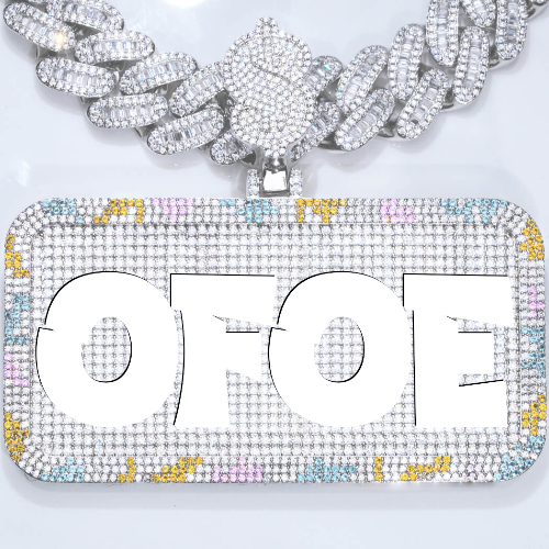 CUSTOM LETTER NECKLACE 3D COLORFUL SQUARE