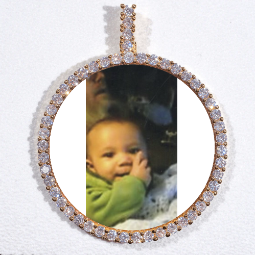 LARGE 3D CIRCLE CUSTOM PICTURE PENDANT