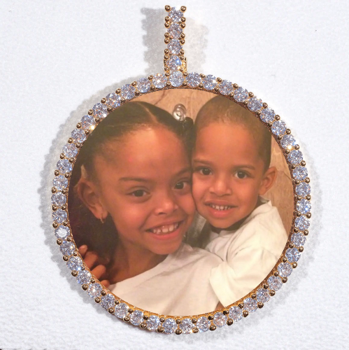 LARGE 3D CIRCLE CUSTOM PICTURE PENDANT