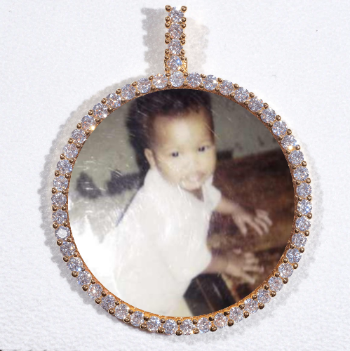 LARGE 3D CIRCLE CUSTOM PICTURE PENDANT
