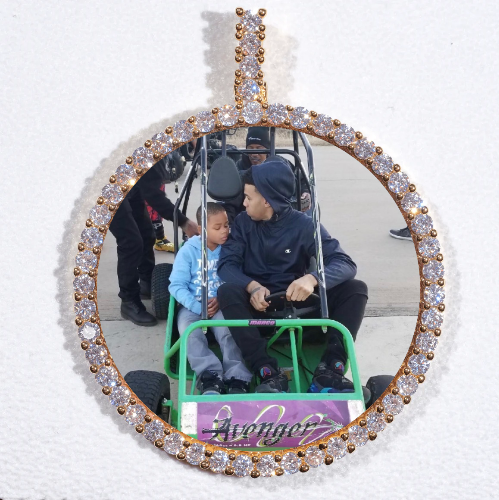 LARGE 3D CIRCLE CUSTOM PICTURE PENDANT