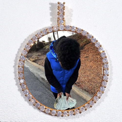 LARGE 3D CIRCLE CUSTOM PICTURE PENDANT