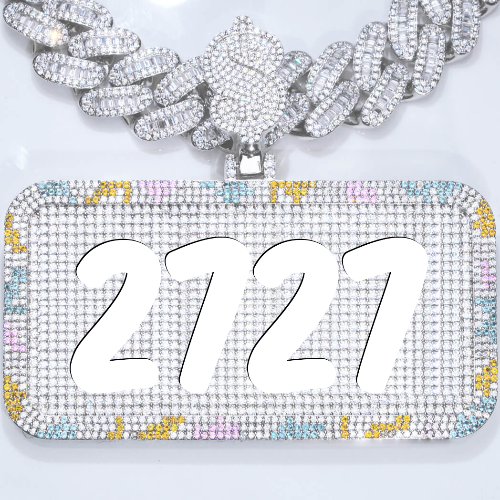 CUSTOM LETTER NECKLACE 3D COLORFUL SQUARE