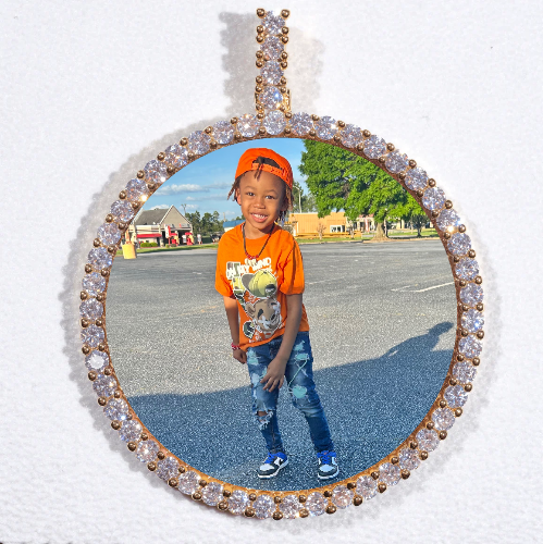 LARGE 3D CIRCLE CUSTOM PICTURE PENDANT