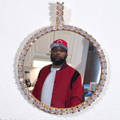 LARGE 3D CIRCLE CUSTOM PICTURE PENDANT