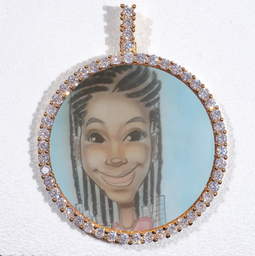 LARGE 3D CIRCLE CUSTOM PICTURE PENDANT